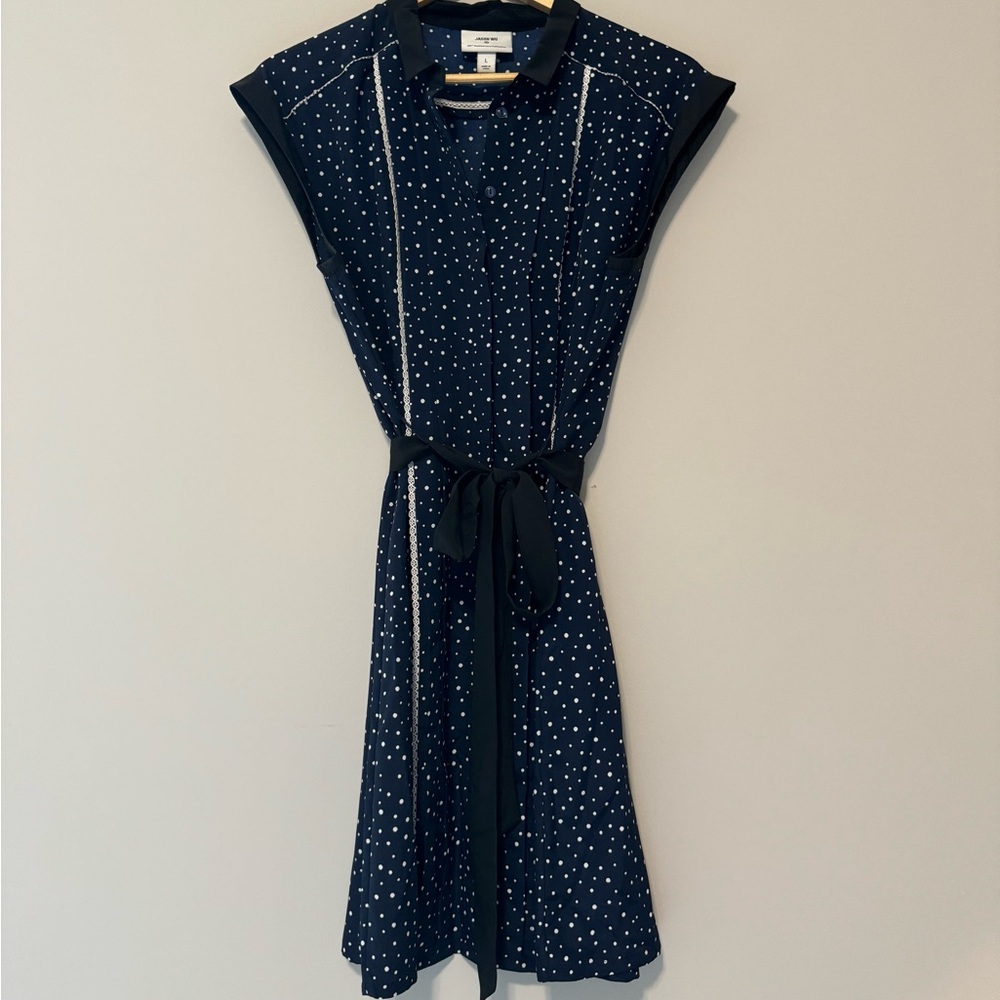Jason Wu for Target button up blue dress with belt Size large
